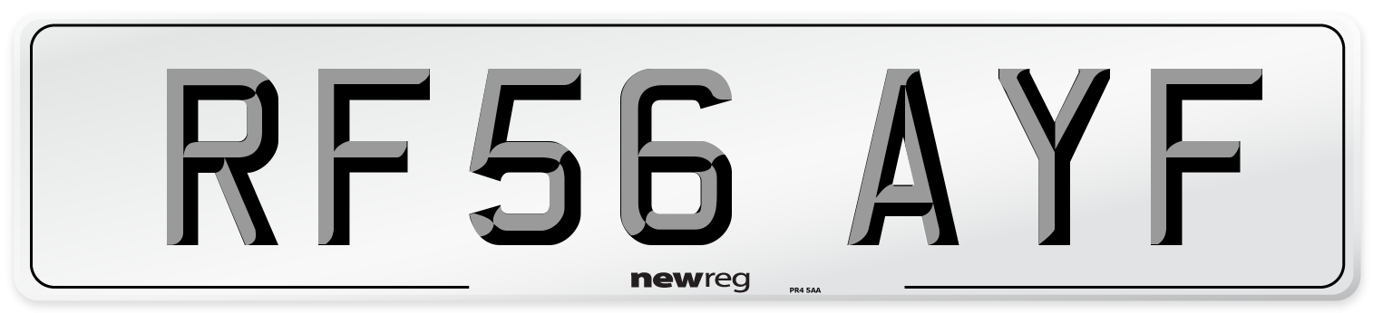 RF56 AYF Number Plate from New Reg